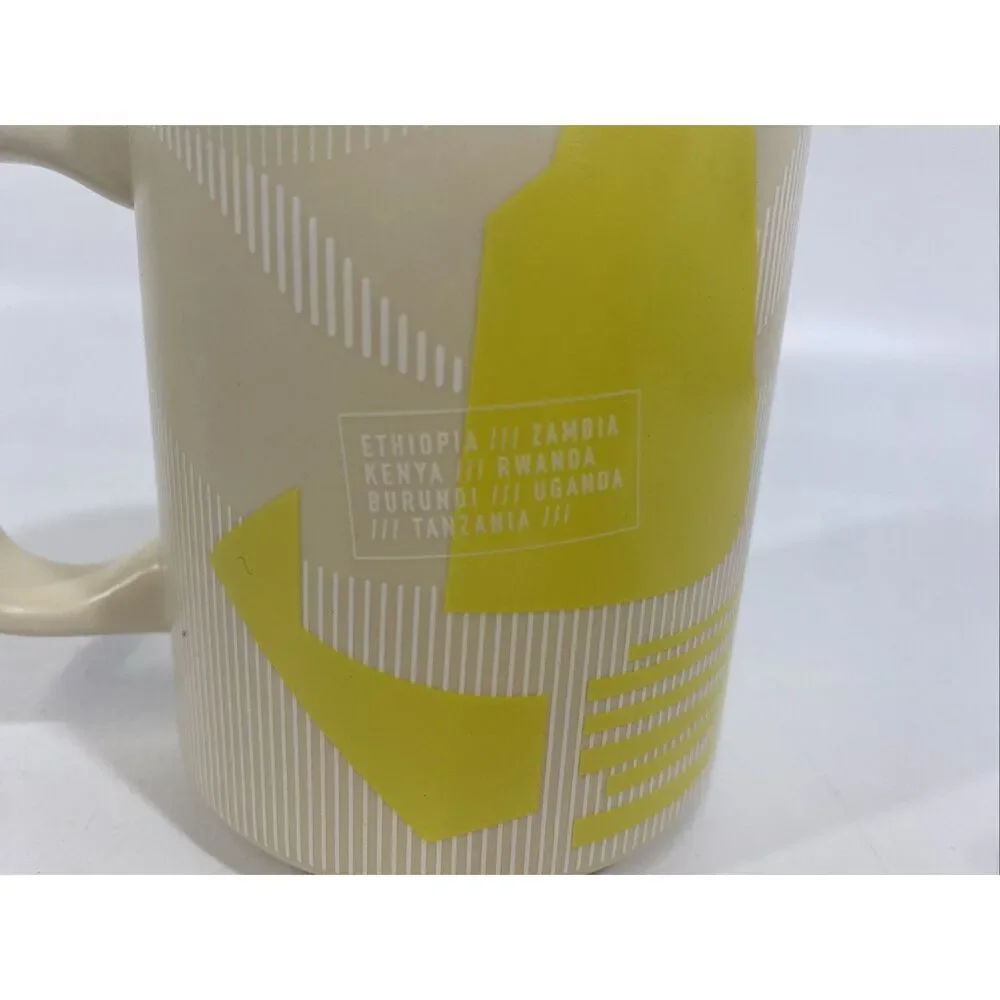 2018 STARBUCKS Reserve Cream Yellow African Map Mug 12 oz‎